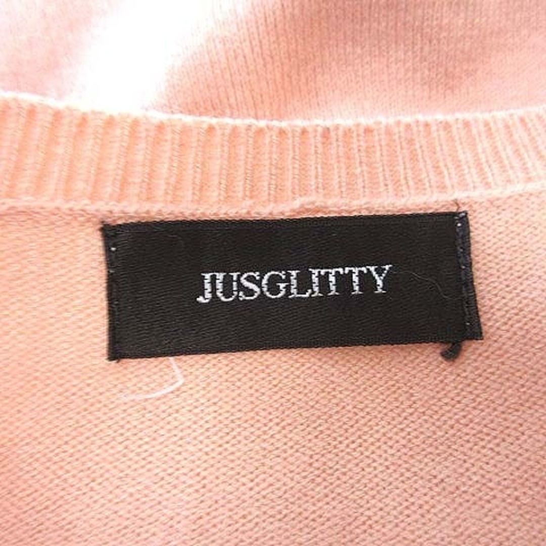 JUSGLITTY(ジャスグリッティー)のジャスグリッティー ニットカーディガン 長袖 ビジューボタン 2 ピンク レディースのトップス(カーディガン)の商品写真