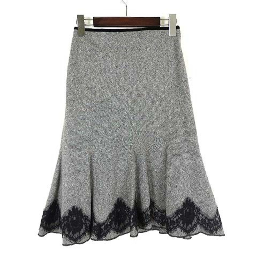 BRAHMIN(ブラーミン)のブラーミン スカート ツイード ウール シルク 花柄 レース オーガンジー M レディースのスカート(ひざ丈スカート)の商品写真