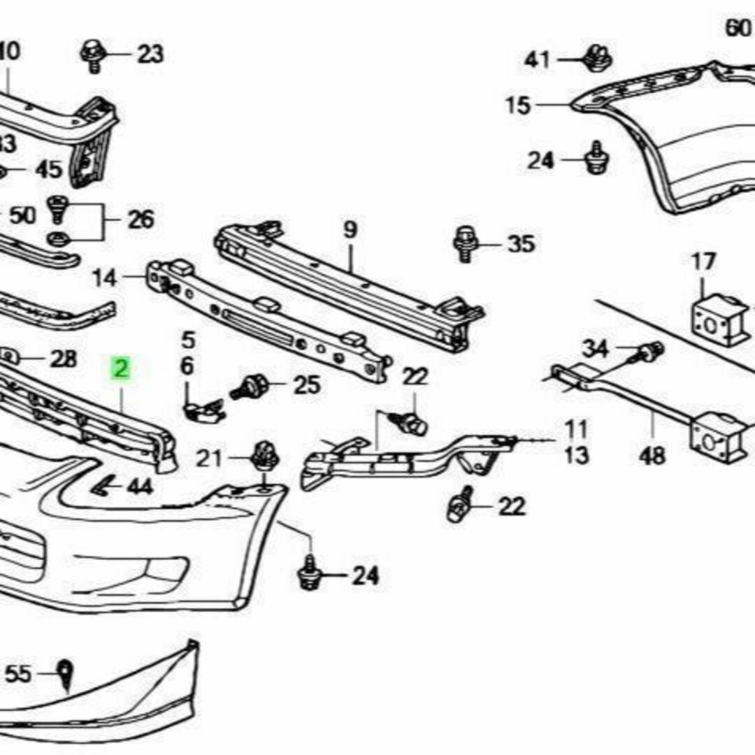 自動車/バイクホンダ S2000 ABA-AP1 フロントグリル フロントバンパー