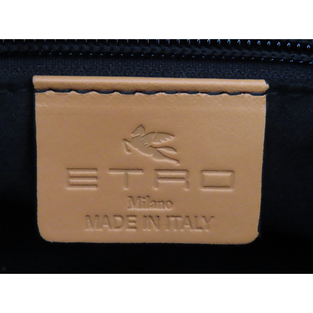 ETRO(エトロ)のS01 ETRO エトロ フラワー柄 PVC/レザー ハンドバッグ ミニポーチ ブルー/ベージュ レディースのバッグ(ハンドバッグ)の商品写真
