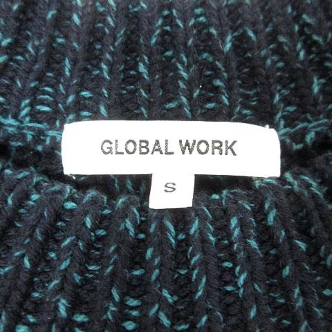 GLOBAL WORK(グローバルワーク)のグローバルワーク ニット セーター ケーブル 長袖 S 黒 ブラック 緑 /YK メンズのトップス(ニット/セーター)の商品写真