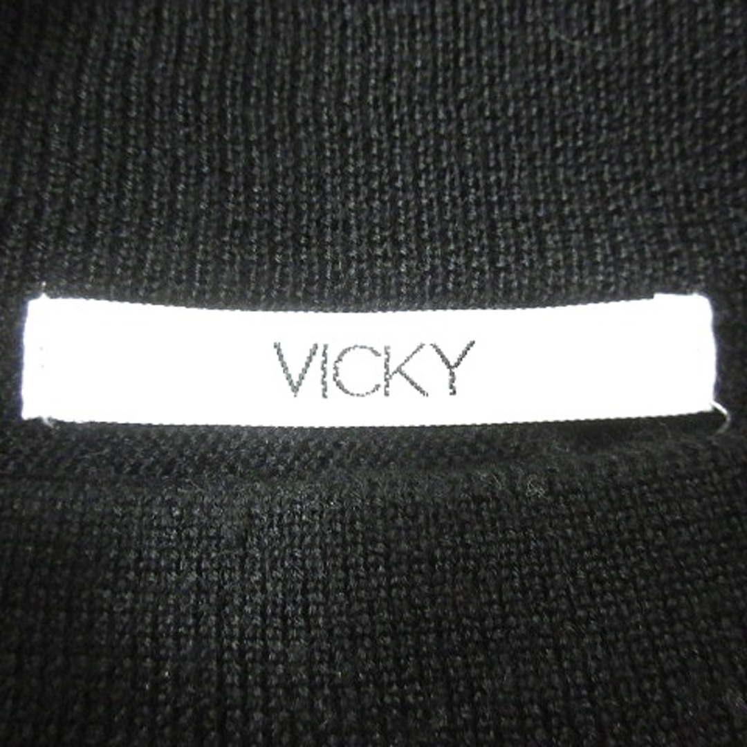 VICKY(ビッキー)のビッキー VICKY ニット セーター 長袖 オフショルダー パール 2 黒 レディースのトップス(ニット/セーター)の商品写真