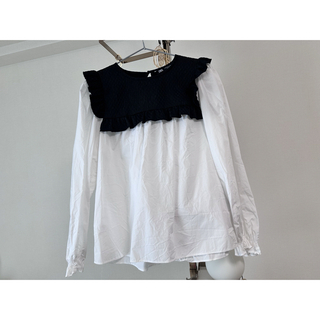 ザラ(ZARA)のZARA シャツ　バイカラー　レース(シャツ/ブラウス(長袖/七分))