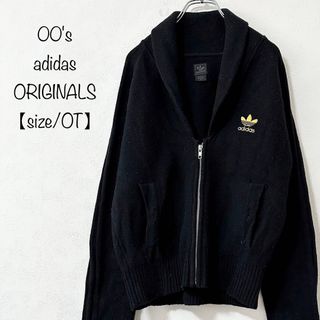 アディダス(adidas)のadidas/アディダス★ジップカーディガン★ショールカラー★ブラック/黒金★M(カーディガン)