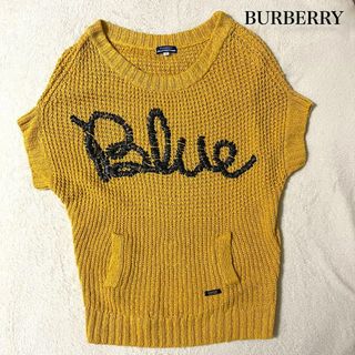 バーバリーブルーレーベル(BURBERRY BLUE LABEL)のBURBERRY BLUE LABEL サマーニット　リネン混　半袖　イエロー(ニット/セーター)