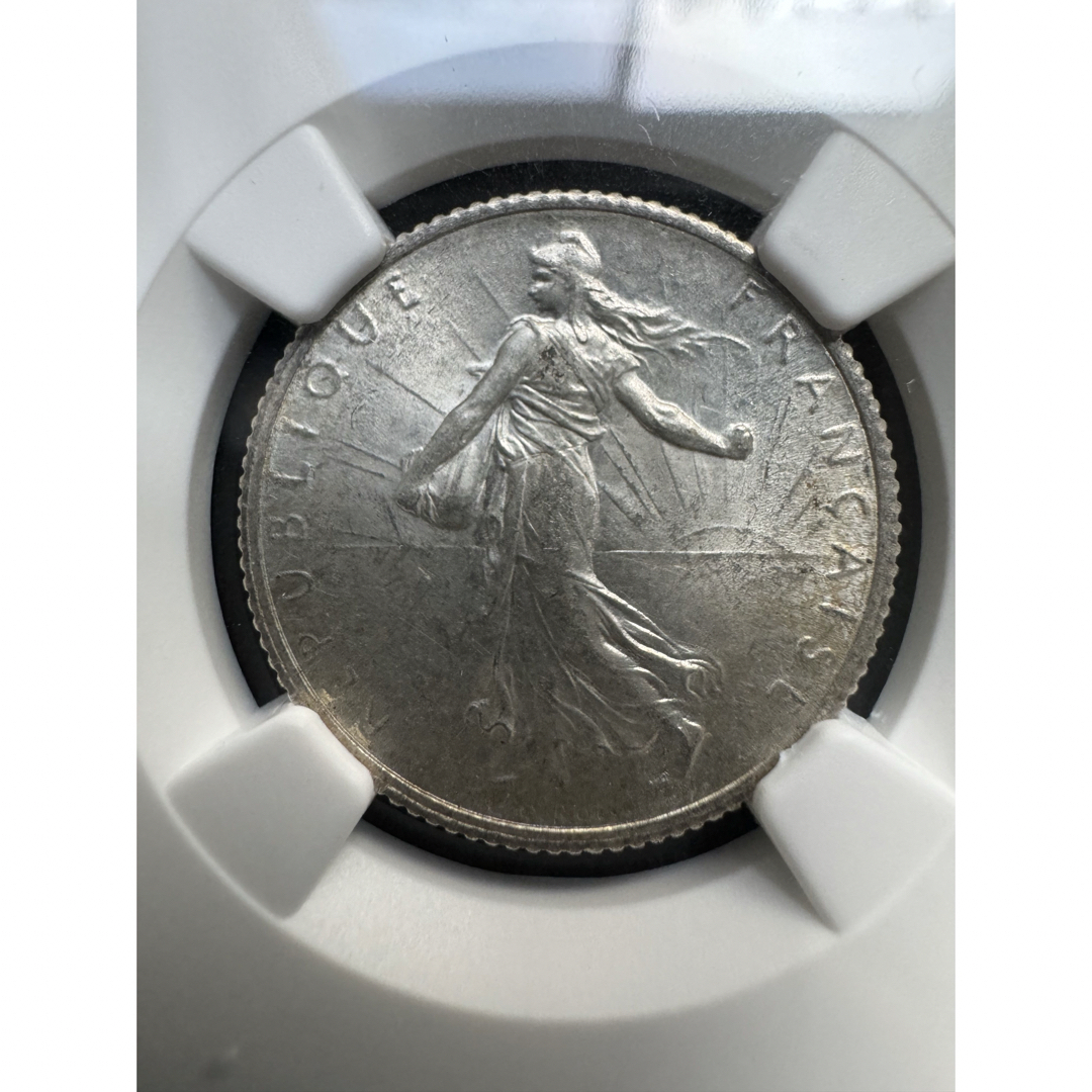 【美品 種を蒔く人 フランス 1フラン銀貨】1915 NGC MS631915年額面