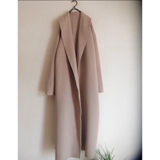 20AW　allureville　ウールカシミヤリバーコート ２ショールベージュ