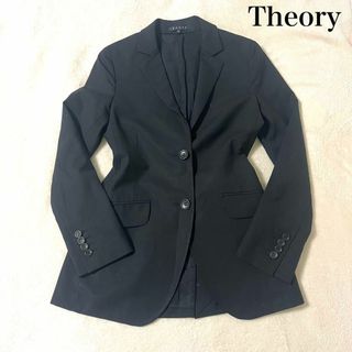 セオリー(theory)のTheory セオリー　ティラードジャケット　ブラック　0サイズ　無地(テーラードジャケット)