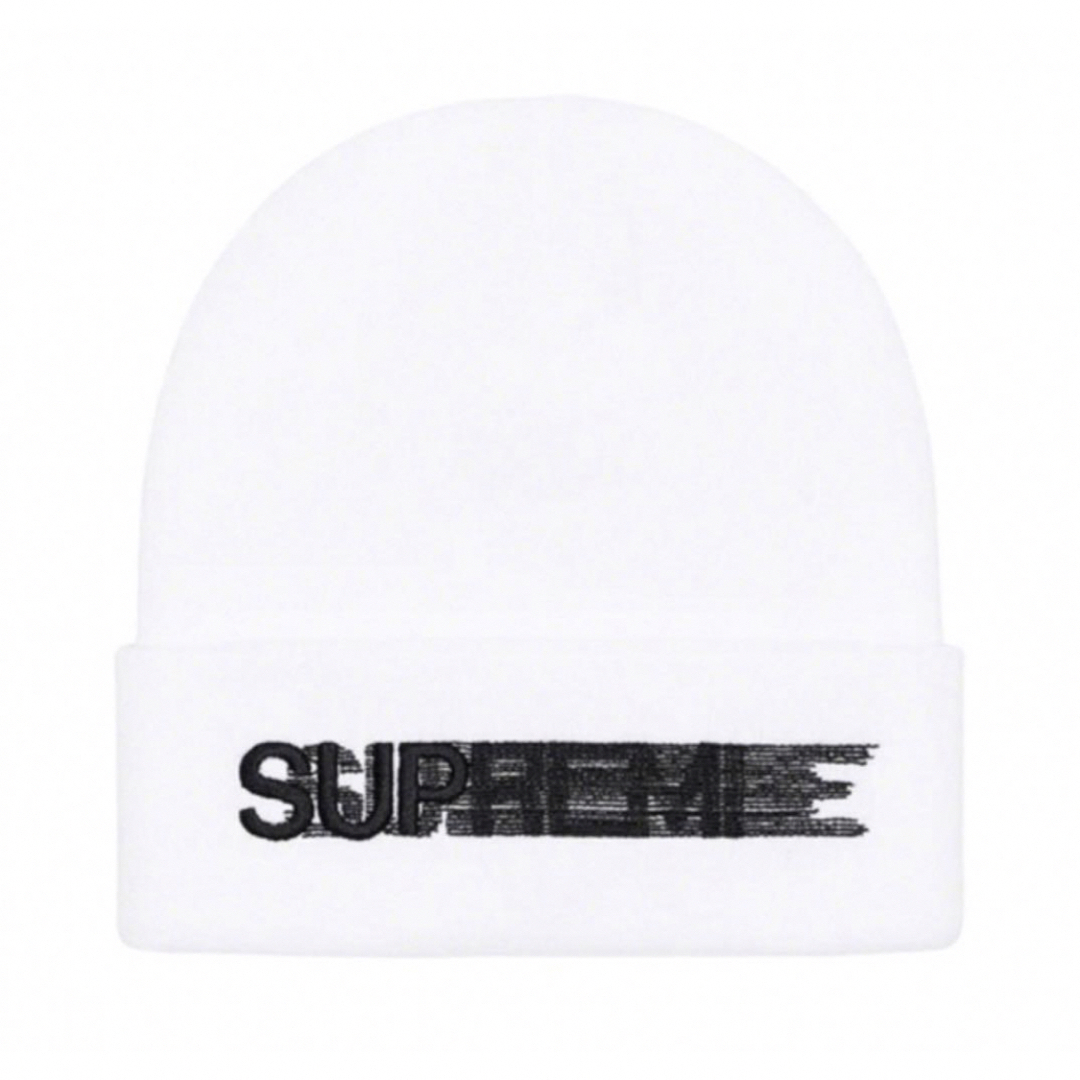 Supreme(シュプリーム)のWhite ☆ Motion Logo Beanie メンズの帽子(ニット帽/ビーニー)の商品写真