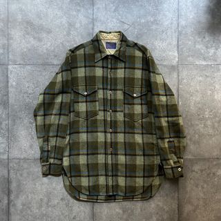 ペンドルトン(PENDLETON)の60s ペンドルトン ヴィンテージウールシャツ オリーブ 15 1/2(シャツ)