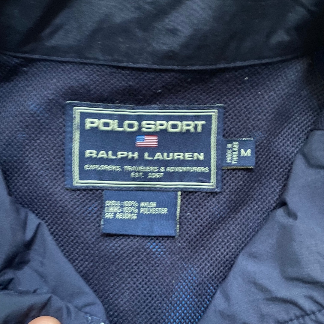 Ralph Lauren(ラルフローレン)の90s ラルフローレン ポロスポーツ ナイロンジャケット M ライトブルー メンズのジャケット/アウター(ナイロンジャケット)の商品写真