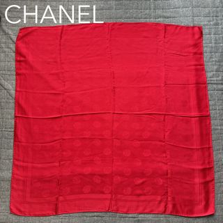 シャネル(CHANEL)のCHANEL シャネル 大判シルクスカーフ ロゴ ヴィンテージ 薔薇 ロゴ(バンダナ/スカーフ)