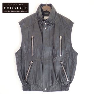 セリーヌ(celine)のセリーヌ 国内正規/ 2EC49280D SLEEVELESS JACKET IN SOFT LAMBSKIN ソフトラムスキン ノースリーブ 44(その他)