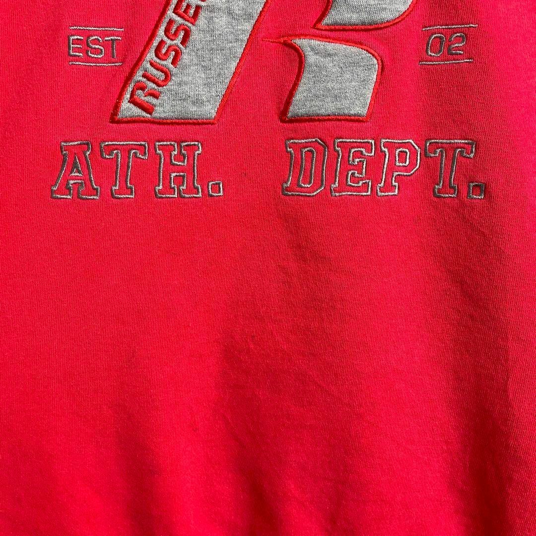 Russell Athletic(ラッセルアスレティック)のラッセルアスレティック　ビッグ刺繍ロゴ　赤　M スウェットトレーナー メンズのトップス(スウェット)の商品写真