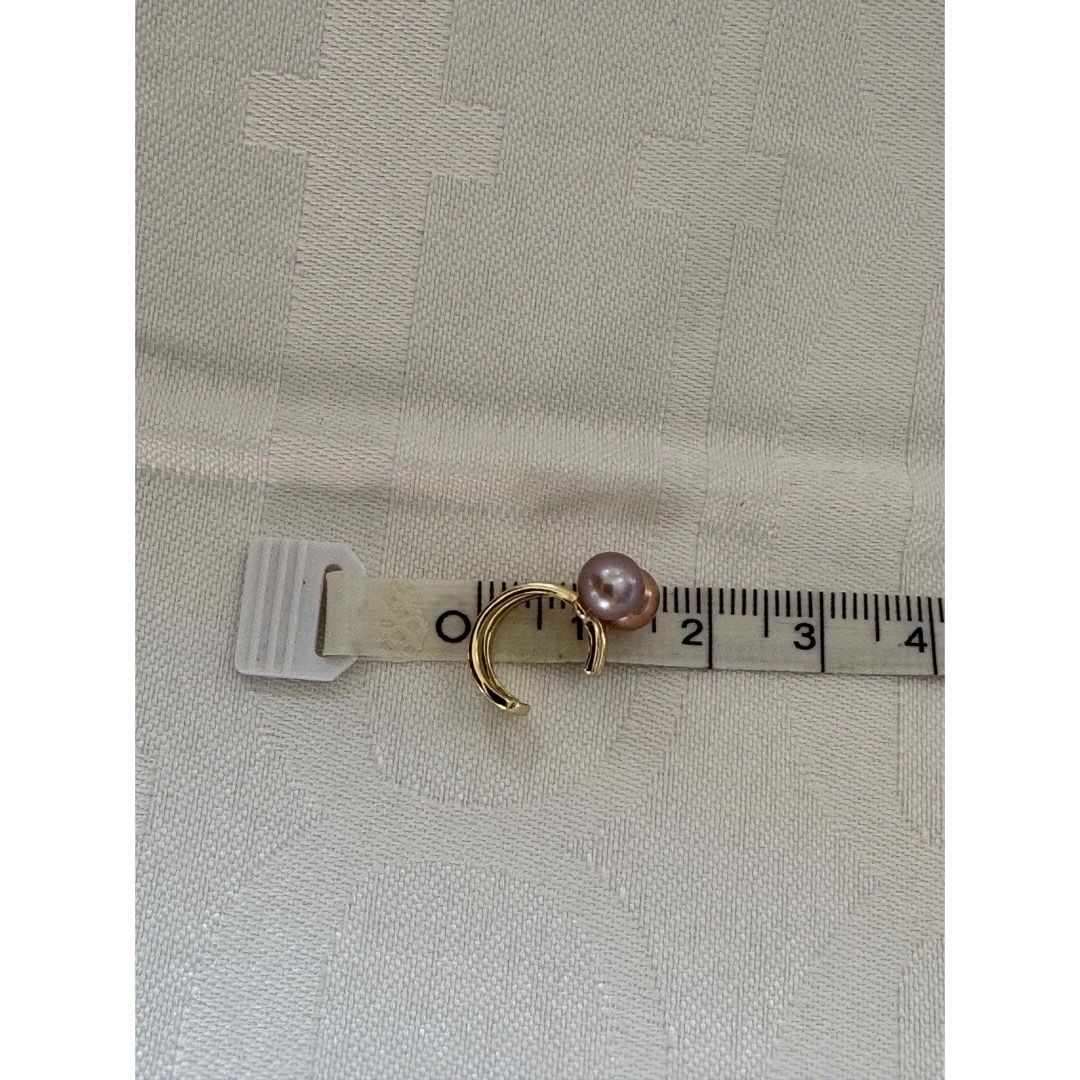 真珠 イヤーカフ ペンダントトップ  ②  パープル＆メタリックピンク S925 レディースのアクセサリー(イヤーカフ)の商品写真
