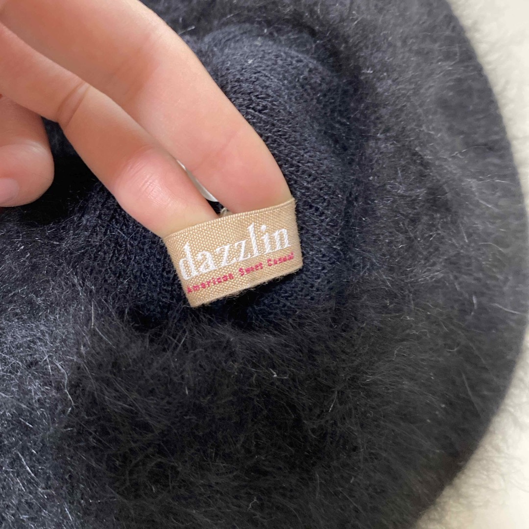 dazzlin(ダズリン)のdazzlin アンゴラベレー帽 黒 レディースの帽子(ハンチング/ベレー帽)の商品写真