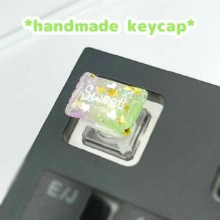 自作キーキャップ　袋入りキャンディー パープルxグリーングラデ keycaps(その他)