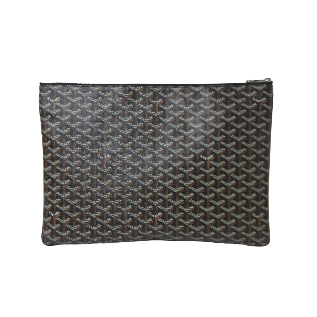 GOYARD(ゴヤール)のGOYARD ゴヤール クラッチバッグ セナGM ブラック ゴヤールディンキャンバス シルバー金具 美品 中古 59206 レディースのバッグ(クラッチバッグ)の商品写真