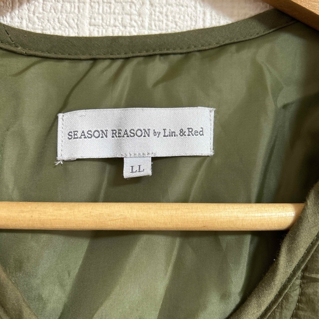 しまむら(シマムラ)のseason reason   キルティングジャケット　カーキ　 レディースのジャケット/アウター(ノーカラージャケット)の商品写真