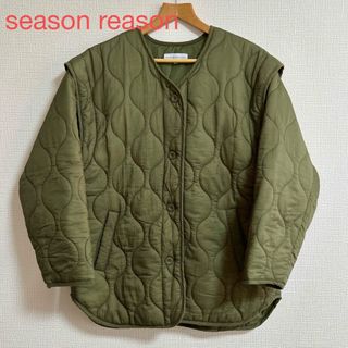 シマムラ(しまむら)のseason reason   キルティングジャケット　カーキ　(ノーカラージャケット)