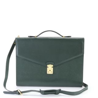 ランセル(LANCEL)の美品 ランセル レザー ビジネス バッグ 書類鞄 ブリーフケース 通勤 斜め掛け ショルダー メッセンジャー A4 メンズ MHM K3-10(ビジネスバッグ)