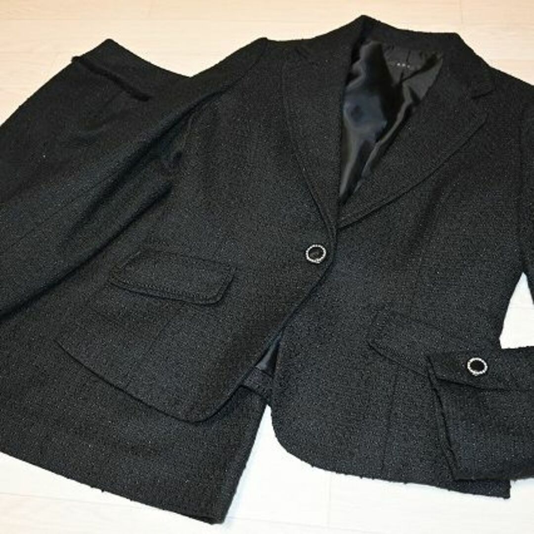a.v.v(アーヴェヴェ)のa.v.v スーツ　Ｓ　ブラック　ラメ　入学式・卒業式 レディースのフォーマル/ドレス(スーツ)の商品写真