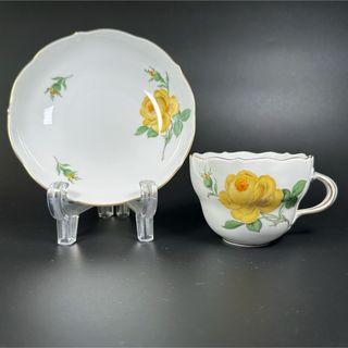 美品 MEISSEN マイセン フラワーガーランド カップ＆ソーサー 1客 花柄 ティー コーヒー SO985X