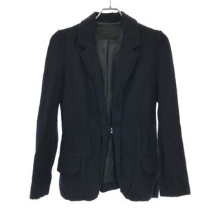 ランバン(LANVIN)のLANVIN ランバン 08AW ウールフラノ1ホックジャケット ネイビー 36(テーラードジャケット)