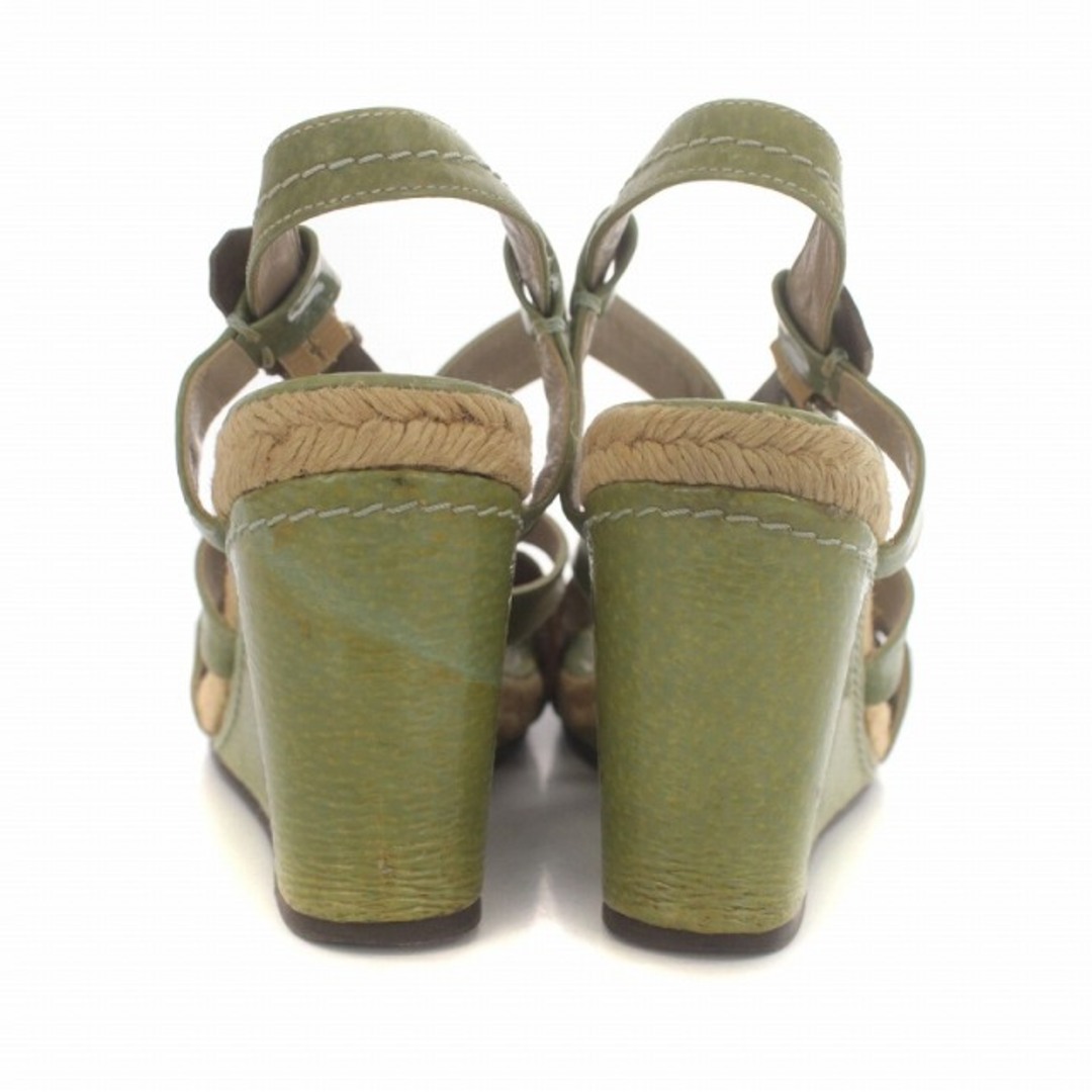MARC BY MARC JACOBS(マークバイマークジェイコブス)のマークバイマークジェイコブス サンダル ハイヒール ウェッジソール 24cm 緑 レディースの靴/シューズ(ハイヒール/パンプス)の商品写真