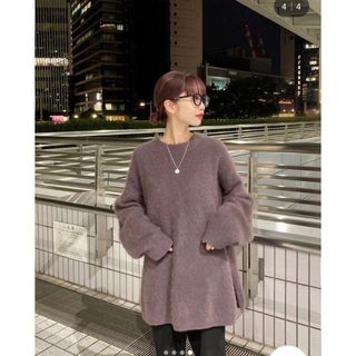 H - H BIG KNIT PULLOVER ニット　ブラック