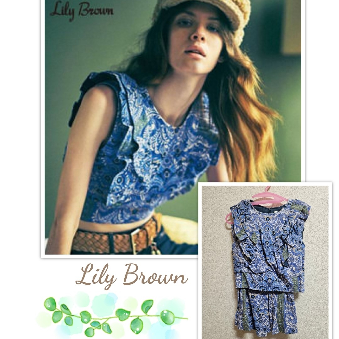 Lily Brown(リリーブラウン)のLily Brown★オリエンタル柄トップス&ミニスカート　セットアップ レディースのレディース その他(セット/コーデ)の商品写真