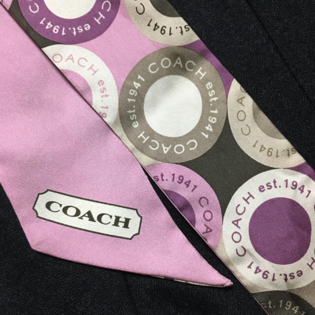 COACH(コーチ)のcherry様専用💜《COACH》リボンスカーフ♡ レディースのファッション小物(バンダナ/スカーフ)の商品写真