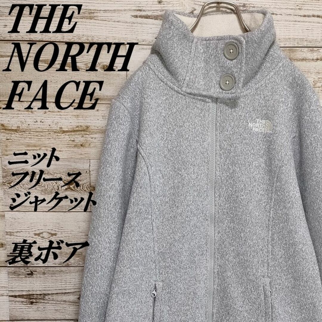 THE NORTH FACE(ザノースフェイス)の【270】ザノースフェイスUS規格フルジップニットフリースジャケットボア刺繍ロゴ レディースのジャケット/アウター(ブルゾン)の商品写真