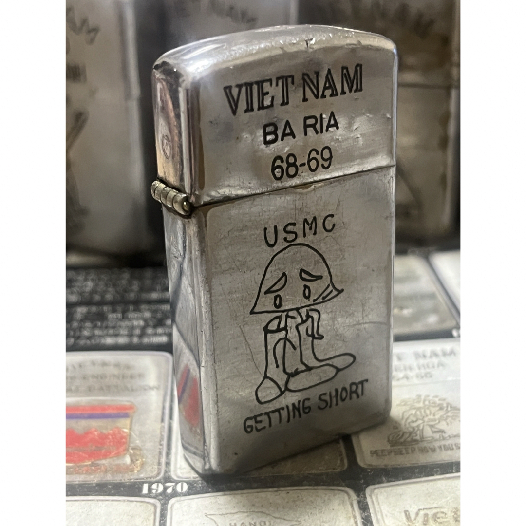 【ベトナムZIPPO】本物 1967年製ベトナムジッポー「メットマン」スリム | フリマアプリ ラクマ