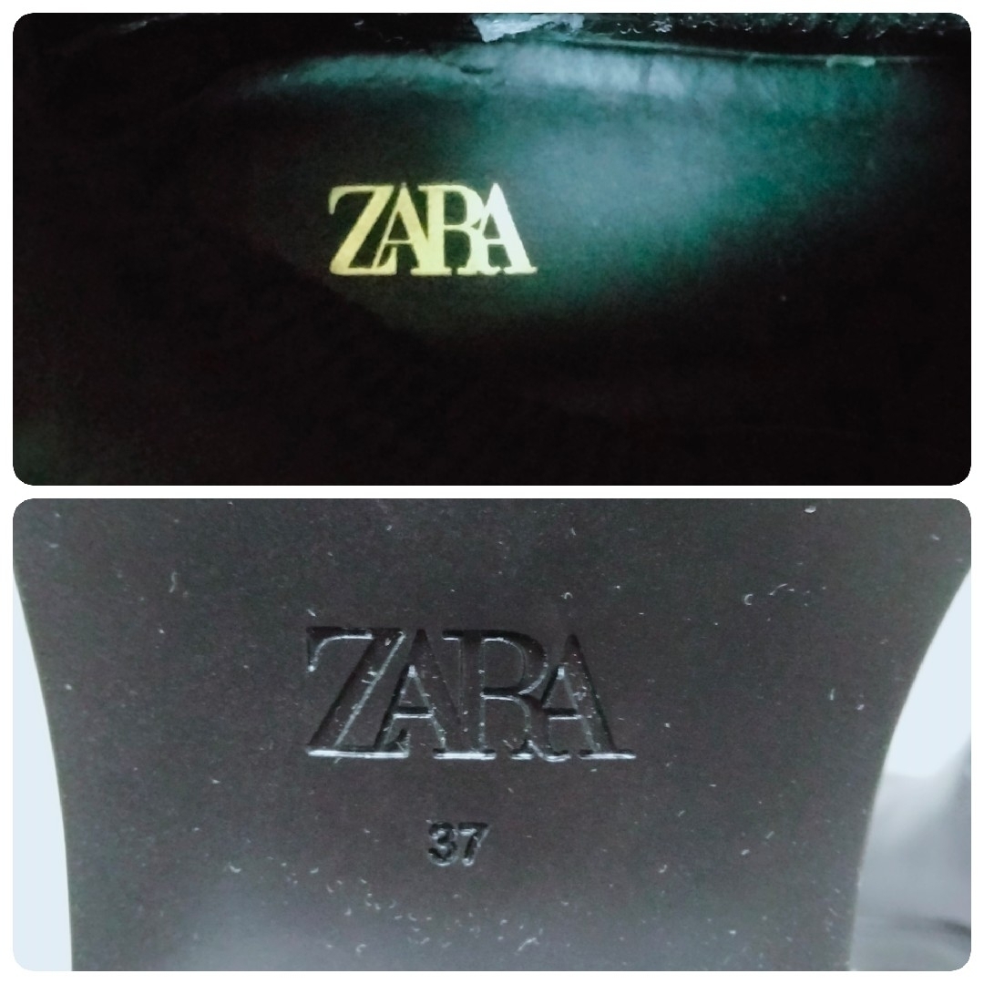 ZARA(ザラ)のZARA ザラ ショートブーツ 37 ソックスタイプ ブラック 23.5 レディースの靴/シューズ(ブーツ)の商品写真