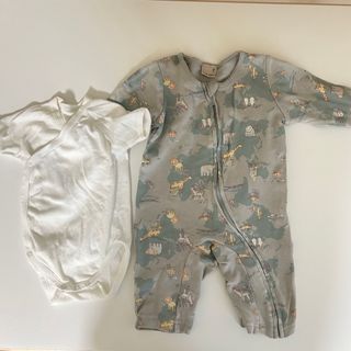 プチバトー(PETIT BATEAU)のプチバトー　ナルミヤ　2枚セット(カバーオール)