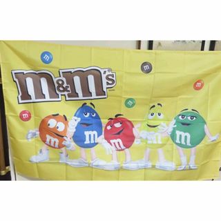 『特大９』 黄M&M'S ■新品アメリカM&Mチョコ　チョコレート フラッグ 旗(その他)