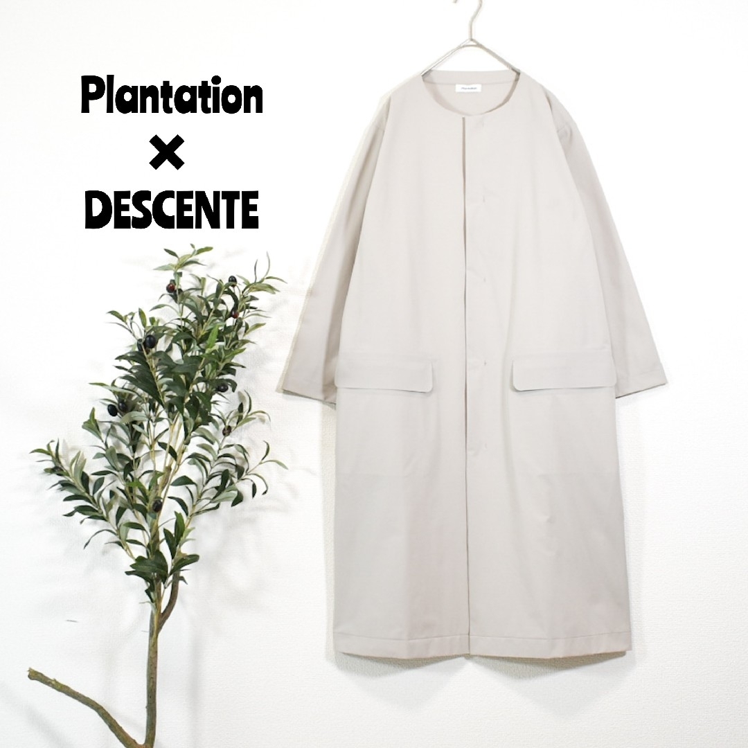 ジャケット/アウター★美品 Plantation × DESCENTE ★ノーカラーロングコート