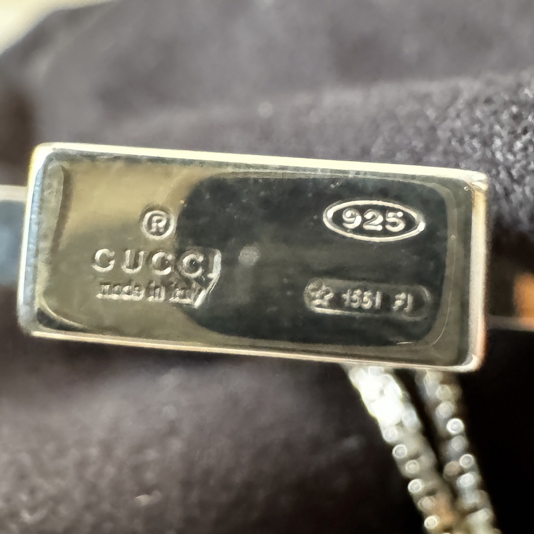 Gucci(グッチ)のGUCCI オープンクロス シルバーネックレス ロザリオペンダント  レディースのアクセサリー(ネックレス)の商品写真