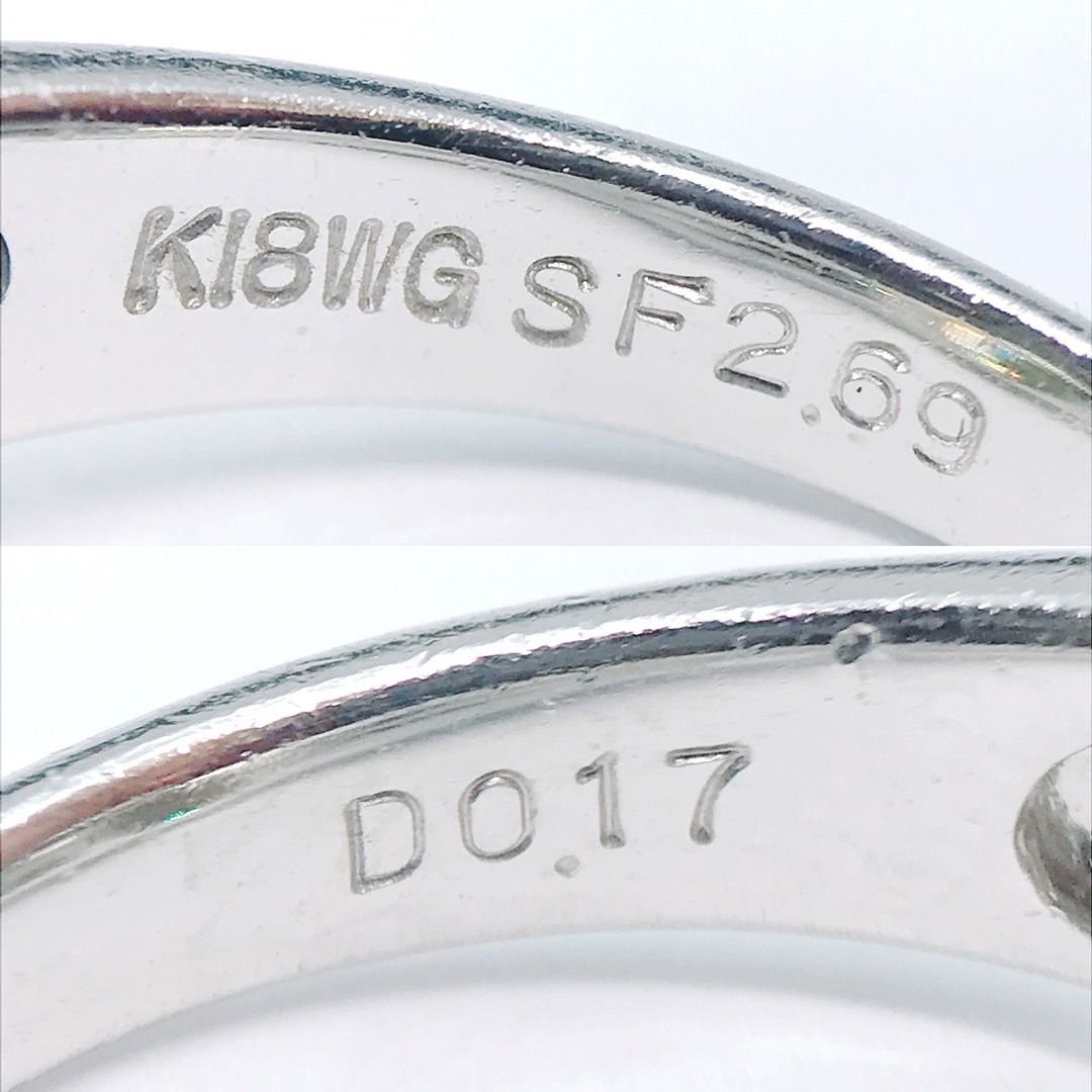 スフェーン 2.69ct ダイヤモンド 0.17ct K18WG 鑑別カード レディースのアクセサリー(リング(指輪))の商品写真