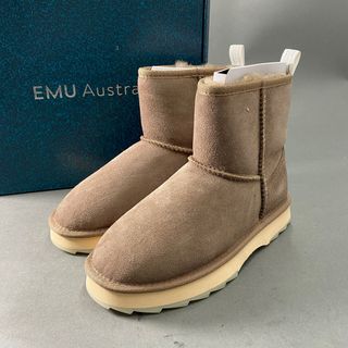 エミュー(EMU)の8a18 《未使用保管品》EMU Australia エミュ オーストラリア ムートンブーツ Sharky Mini W12434 24 ブラウン シープスキン(ブーツ)