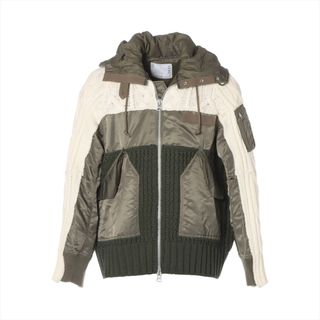 106cm裄丈未使用品□22SS sacai/サカイ 22-02750M グレンチェック カモフラ柄 WZIP 薄手 ロング丈 スタンドカラーコート グリーン 1 日本製 正規品