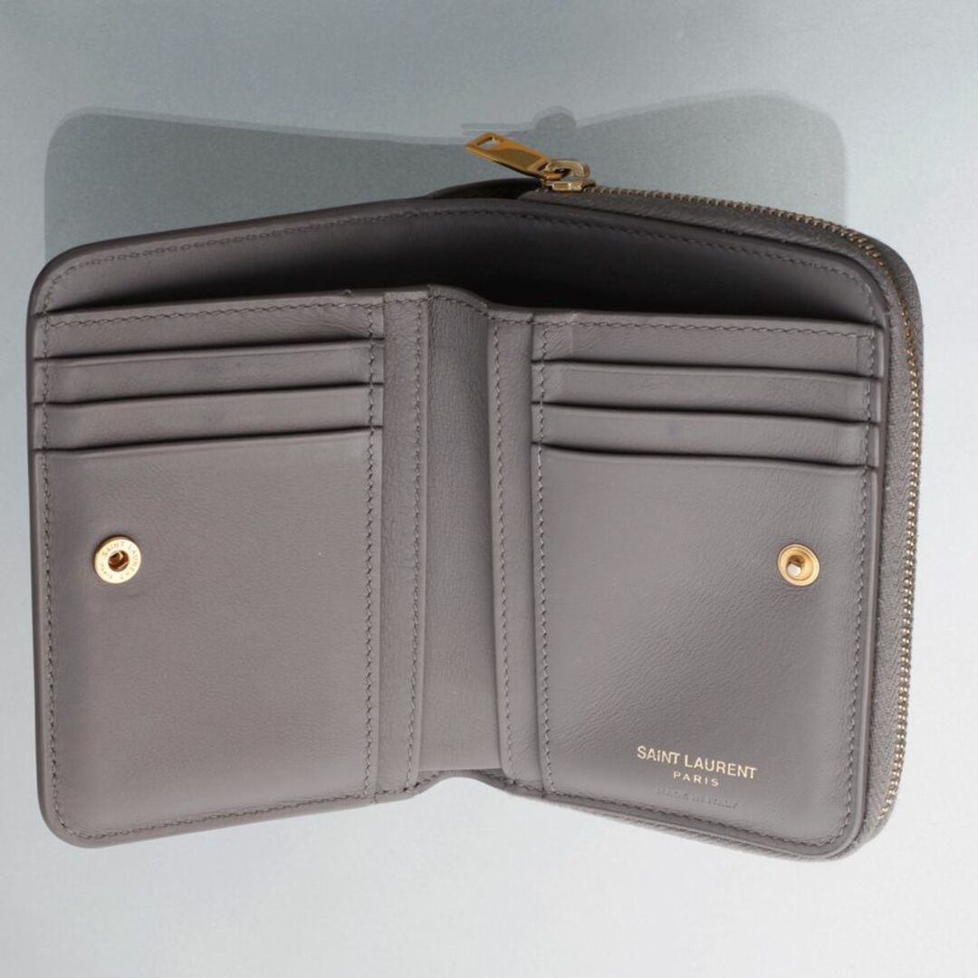 Saint Laurent(サンローラン)のK3670M 良品 サンローラン パリ ラウンドF 二つ折 財布 ITALY製 レディースのファッション小物(財布)の商品写真