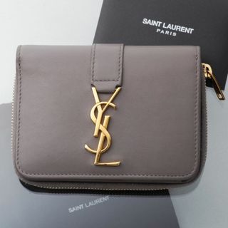 サンローラン(Saint Laurent)のK3670M 良品 サンローラン パリ ラウンドF 二つ折 財布 ITALY製(財布)