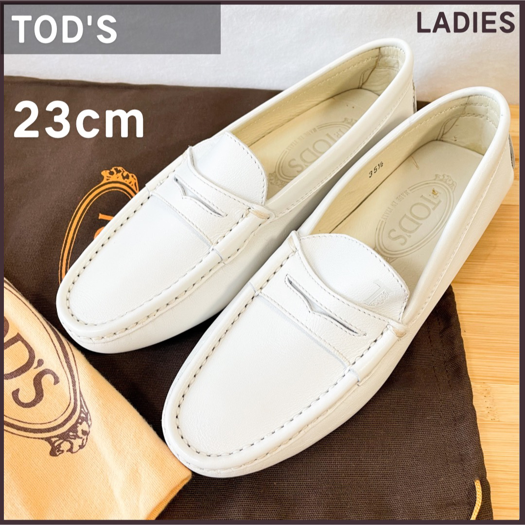 TOD'S - トッズ TOD'S ローファー ホワイト ドライビングシューズ