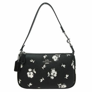 コーチ(COACH)の【新品】コーチ バッグ ポーチ COACH 花柄 フラワー フローラル プリント ノリータ 19 リストレット ハンドル付ポーチ CP476 SVA47(ブラック×ホワイト系)アウトレット レディース NOLITA 19 WITH FLORAL PRINT(ポーチ)