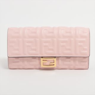 フェンディ(FENDI)のフェンディ  レザー  ピンク レディース 長財布(財布)