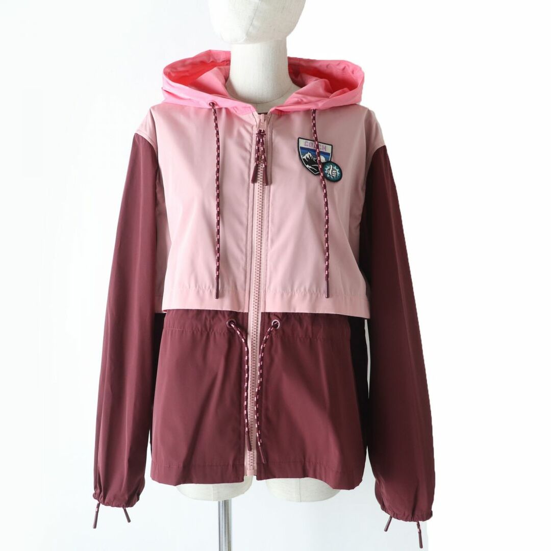 極美品☆正規品 COACH×Disney コーチ×ディズニー 1547 ミッキーマウス フード付 ZIP UP パーカー ボルドー×ピンク系 M ガーメント付63cm肩幅