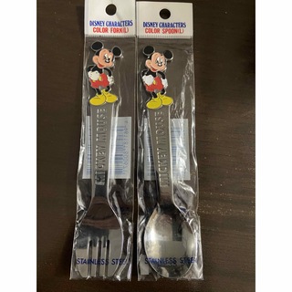 ディズニー(Disney)のミッキーマウスのスプーン、フォーク(カトラリー/箸)