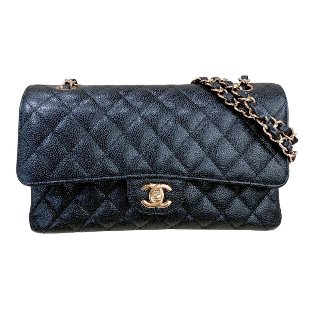 シャネル CHANEL マトラッセ25 A01112 27番台 ブラック ゴールド金具 キャビアスキン レディース ショルダーバッグ約88cm開閉式